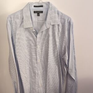 Banana Republic Light Blue Checkered Dress Shirt